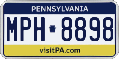 PA license plate MPH8898