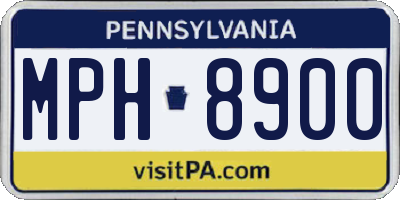 PA license plate MPH8900