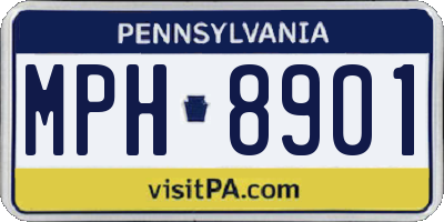 PA license plate MPH8901
