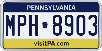 PA license plate MPH8903