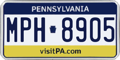 PA license plate MPH8905
