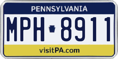 PA license plate MPH8911