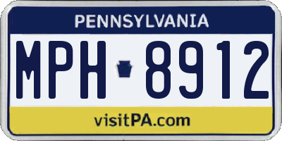 PA license plate MPH8912