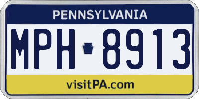 PA license plate MPH8913