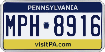 PA license plate MPH8916