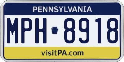 PA license plate MPH8918