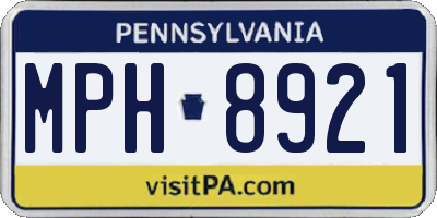 PA license plate MPH8921