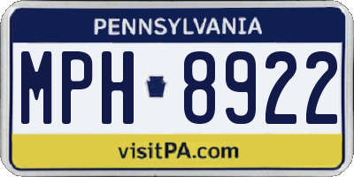 PA license plate MPH8922