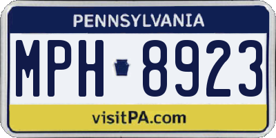 PA license plate MPH8923