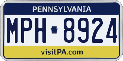 PA license plate MPH8924