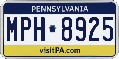 PA license plate MPH8925