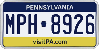 PA license plate MPH8926
