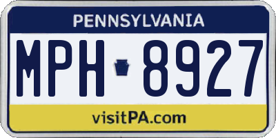 PA license plate MPH8927