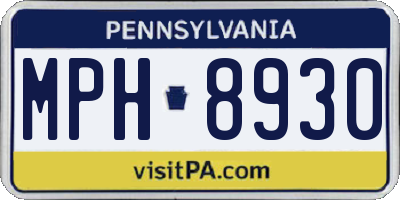 PA license plate MPH8930
