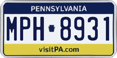PA license plate MPH8931
