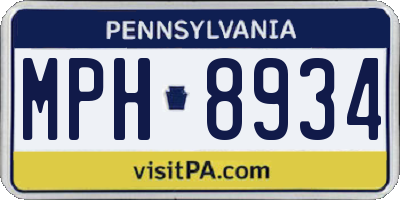 PA license plate MPH8934