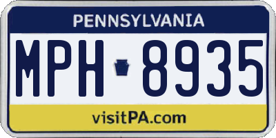 PA license plate MPH8935