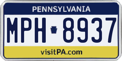 PA license plate MPH8937