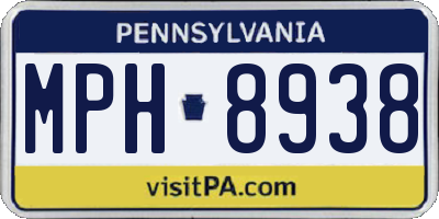 PA license plate MPH8938