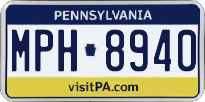 PA license plate MPH8940