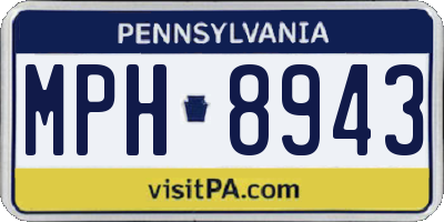 PA license plate MPH8943