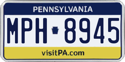 PA license plate MPH8945