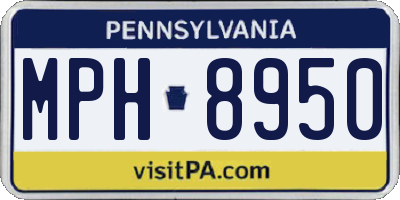 PA license plate MPH8950