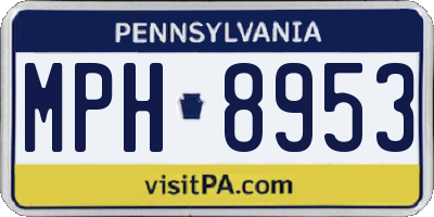 PA license plate MPH8953