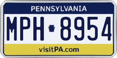 PA license plate MPH8954