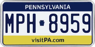 PA license plate MPH8959