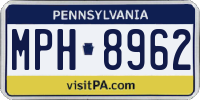 PA license plate MPH8962