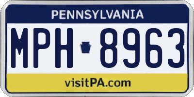 PA license plate MPH8963