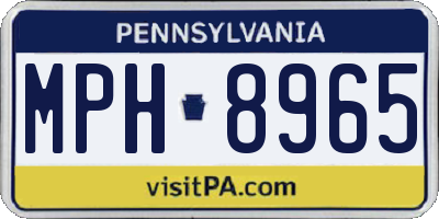 PA license plate MPH8965