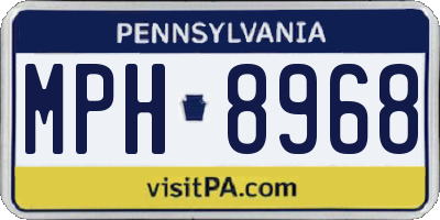 PA license plate MPH8968