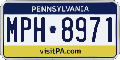 PA license plate MPH8971