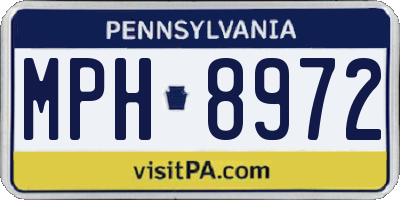 PA license plate MPH8972