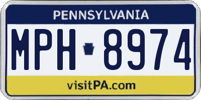 PA license plate MPH8974