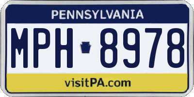 PA license plate MPH8978