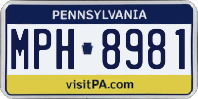 PA license plate MPH8981