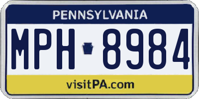 PA license plate MPH8984