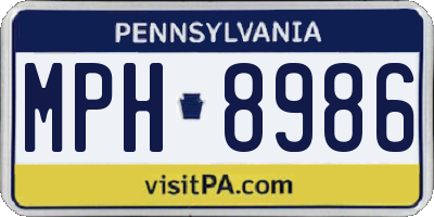 PA license plate MPH8986