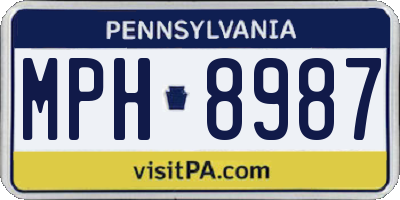 PA license plate MPH8987