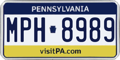 PA license plate MPH8989