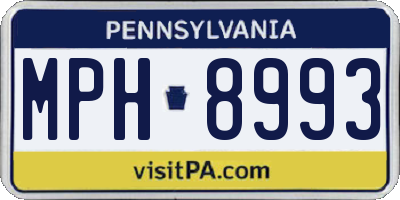 PA license plate MPH8993