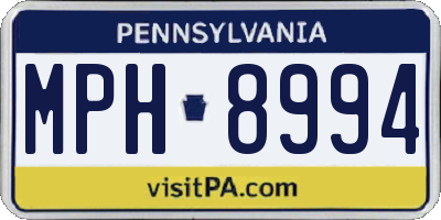 PA license plate MPH8994