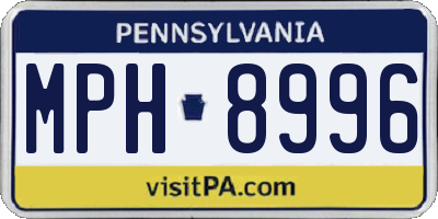 PA license plate MPH8996
