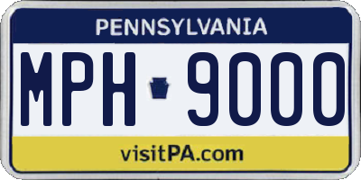 PA license plate MPH9000
