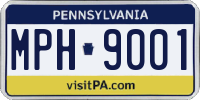 PA license plate MPH9001