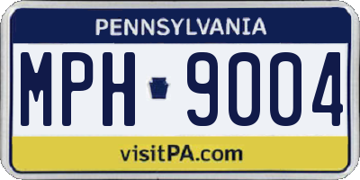 PA license plate MPH9004