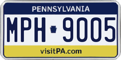 PA license plate MPH9005